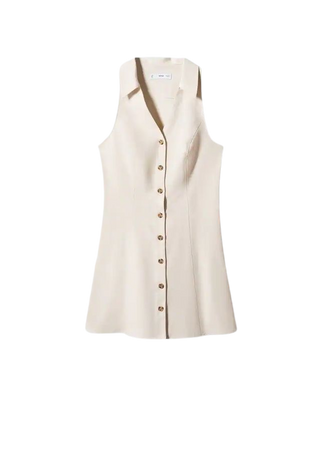 sleeveless collared button up mini dress vest | Mango USA