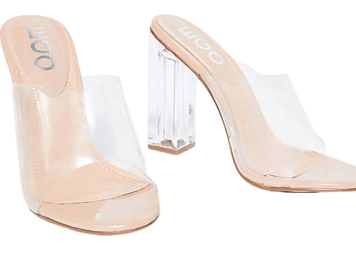 Ego Fusion clear block heel sandals in beige | ASOS