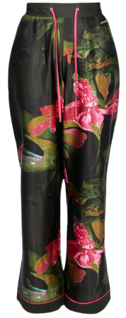 Water Droplet Woven Satin Nightwear Trouser | Karen Millen