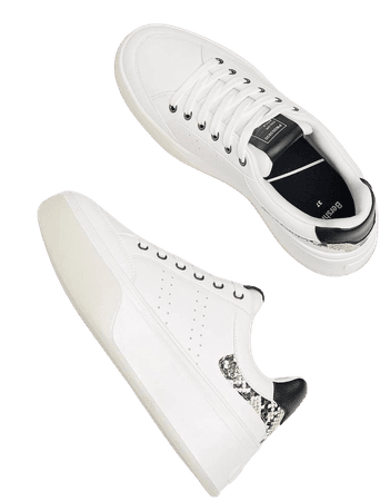 Platform sneakers with embossed animal print detail - New - Bershka United States