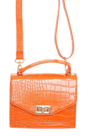 Orange Croc Pu Cross Body Bag | Accessories | PrettyLittleThing