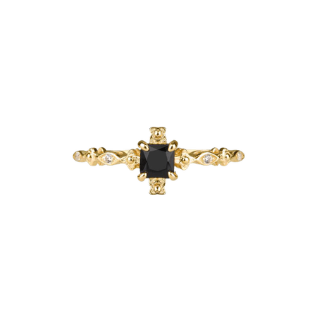 KINGDOM. Regal Black Spinel Gold Ring – REGALROSE