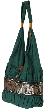 NOVICA Emerald Thai Elephant Cotton Shoulder Bag | The Animal Rescue Site