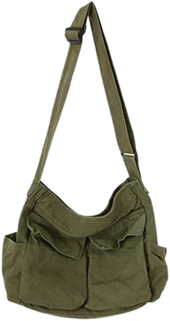 HUALEENA Canvas Crossbody Bag for Women Large Messenger Bags Travel Shoulder Bag Multi-pocket: Handbags: Amazon.com