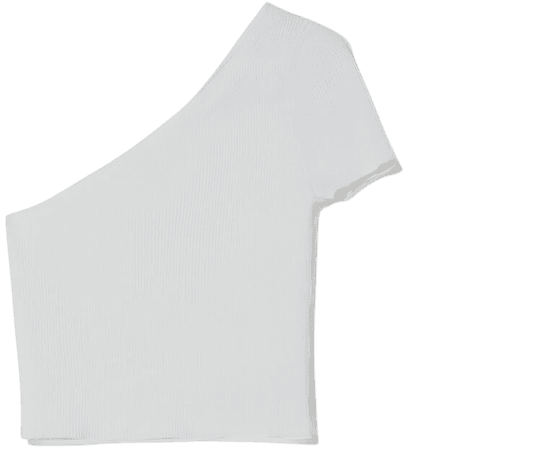 Asymmetric short sleeve sweater - T-shirts - Woman | Bershka
