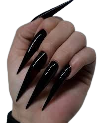 long stiletto nails black one hand - Google Search