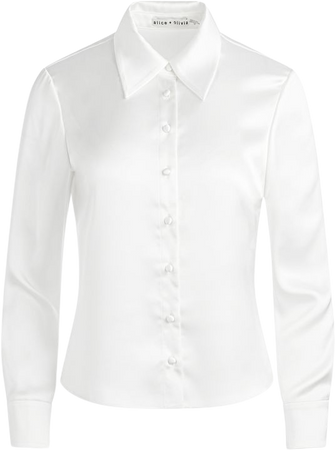 Willa Fitted Placket Top In Soft White | Alice And Olivia