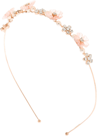 Rose Gold Frosted Floral Headband - Pink | Claire's US