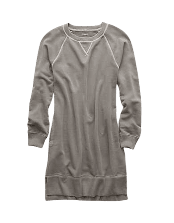 Aerie Long Sleeve Fleece Dress, Dried Sage | Aerie for American Eagle
