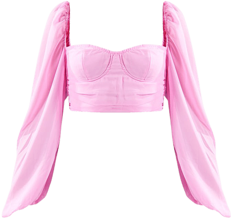 Baby Pink Chiffon Overlay Sweetheart Crop Top | PrettyLittleThing USA