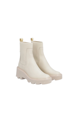 white ivory Dolce Vita boots shoes