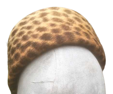 Leopard Print Peachbloom Pillbox Hat