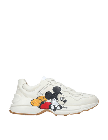 GUCCI - Men's Gucci x Disney Mickey Mouse Rhyton leather mid-top trainers | Selfridges.com