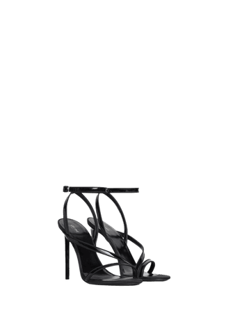 sandal Celine Sharp in patent calfskin and reps - Black - Official website | CELINE - Official website | CELINE