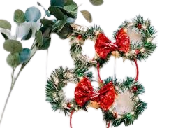Christmas Tree Wreath Disney Inspired Mouse ears with ornaments and candy canes - Google Search