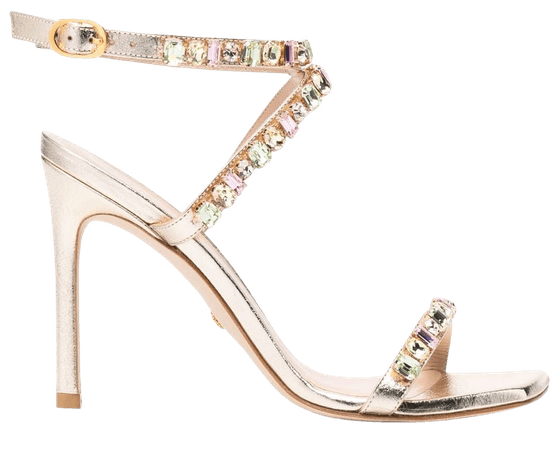 Stuart Weitzman Jaide gem-embellished 100mm sandals - FARFETCH