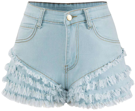 Tiered Frayed Denim Shorts – Micas