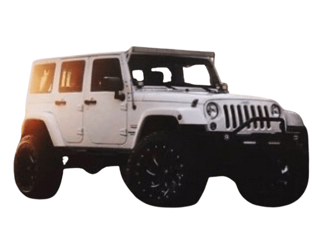 White Jeep Wrangler: Lifted