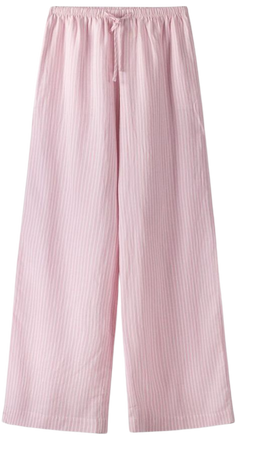 Straight-leg linen blend pants with an elastic waist - New - Women | Bershka