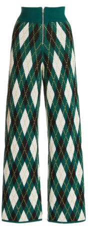 Deck Argyle-Knit Cotton-Blend Pants By Staud | Moda Operandi