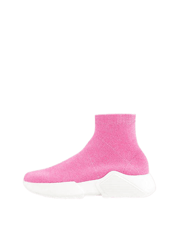 ASOS DESIGN Della sock sneakers in pink glitter | ASOS