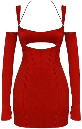 'Mon Amour' Scarlett Red Mesh Cutout Mini Dress - Mistress Rock