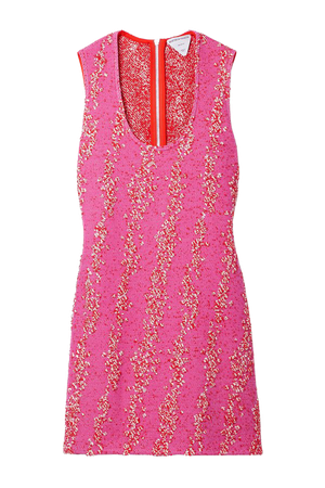 Pink Bouclé mini dress | Bottega Veneta | NET-A-PORTER
