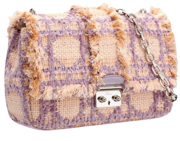 dior peach lilac purple bag tweed