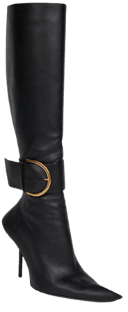 Balenciaga Essex Leather Buckle Tall Boots | SaksFifthAvenue