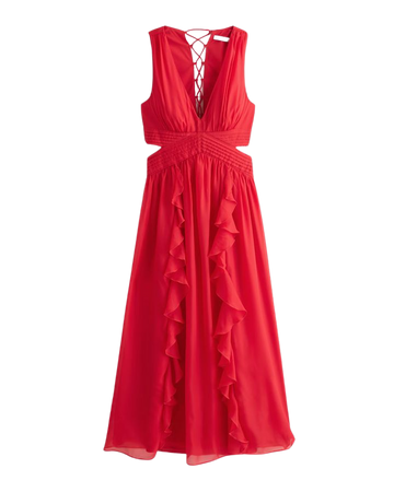 Women's Lace-Up Back Maxi Dress | Women's New Arrivals | Abercrombie.com