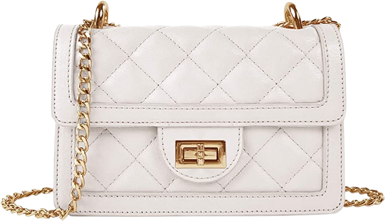 SG SUGU Small Quilted Crossbody Bag, Trendy Designer Shoulder Bag, Phone Wallet Purse for Women (White): Handbags: Amazon.com