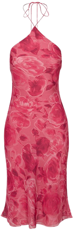 Electra Crush | Pink halter floral midi dress | Réalisation