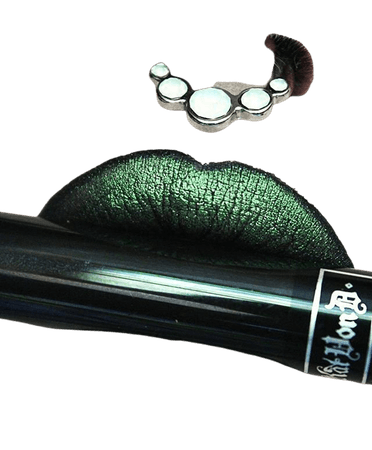 Metallic Green Lipstick (W/Black Lip Liner)