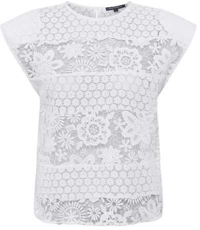 Ixi Lace Shoulder Pad Top Summer White– French Connection US
