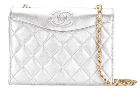 Shop silver Chanel Pre-Owned metallic diamond quilted shoulder bag with Express Delivery - Farfetch