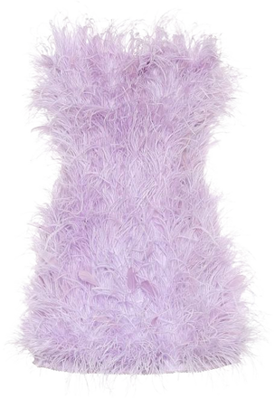 ATTICO Purple Feather Dress