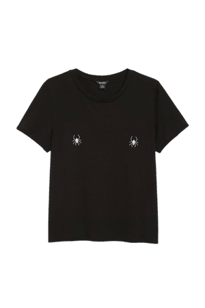 Halloween t-shirt - Black with spiders - T-shirts - Monki WW