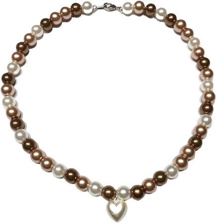 brown pearl heart necklace