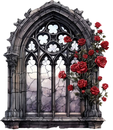 Window Gothic Rose Background PNG: KlosetKouture