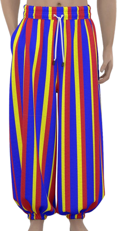 Clown Stripe Primary Color Balloon Pantaloon Pants! Unisex Loungewear – yesdoubleyes