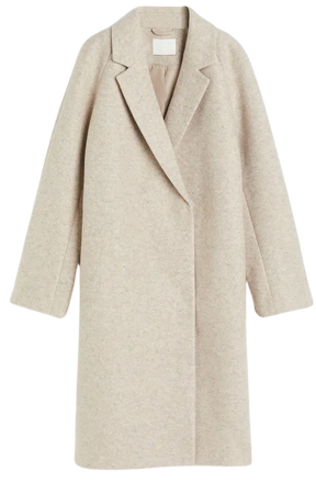 Double-breasted Coat - Light beige melange - Ladies | H&M US