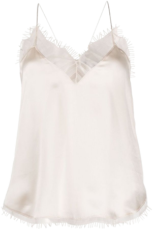 Shop IRO lace-trim cami silk top with Express Delivery - FARFETCH