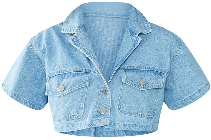 Light Blue Wash Cropped Denim Shirt | Denim | PrettyLittleThing USA