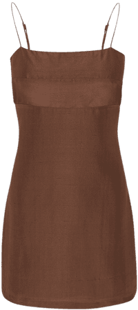 The Christy in Chocolate | Brown Mini Dress | Réalisation Par
