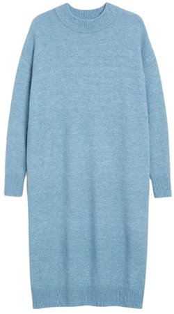 Oversized midi knit dress - Light blue - Monki WW