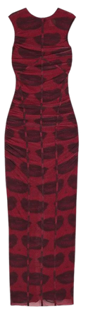 Graphic-print Bodycon Dress - Dark red/lips - Ladies | H&M US