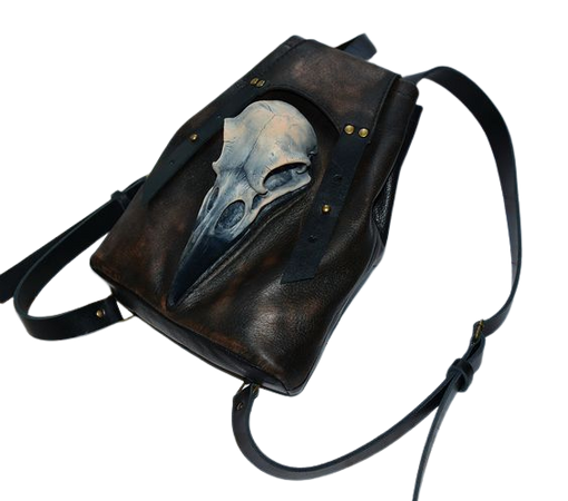 bag with raven skull