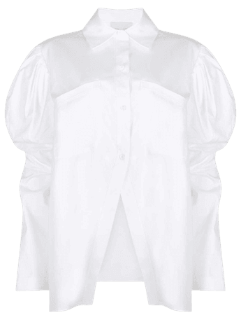 Piece of White Hana puff sleeve poplin shirt