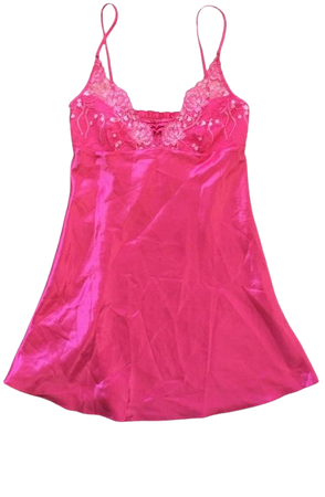 Bright Pink Satin Nightie Nightgown // Paltel // Size Medium / | Etsy