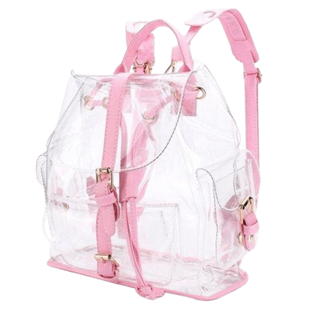Show It Off Backpack Clear Transparent Pink Doll | DDLG Playground